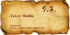 Ivicz Hedda névjegykártya